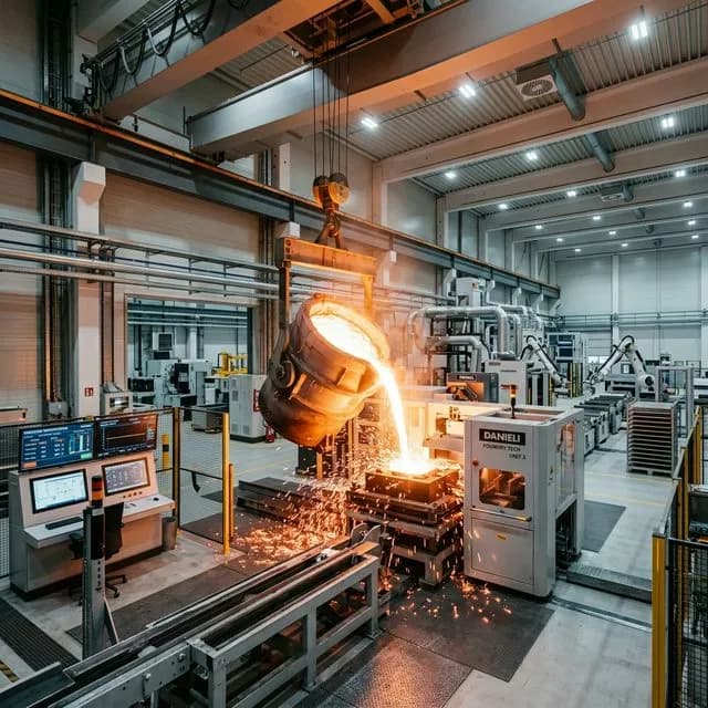 Industrial steel casting expert working